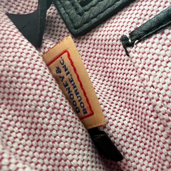 Dooney & Bourke Black Pebble Grain Leather Satchel Signature Design Canvas Lined - Picture 5 of 12